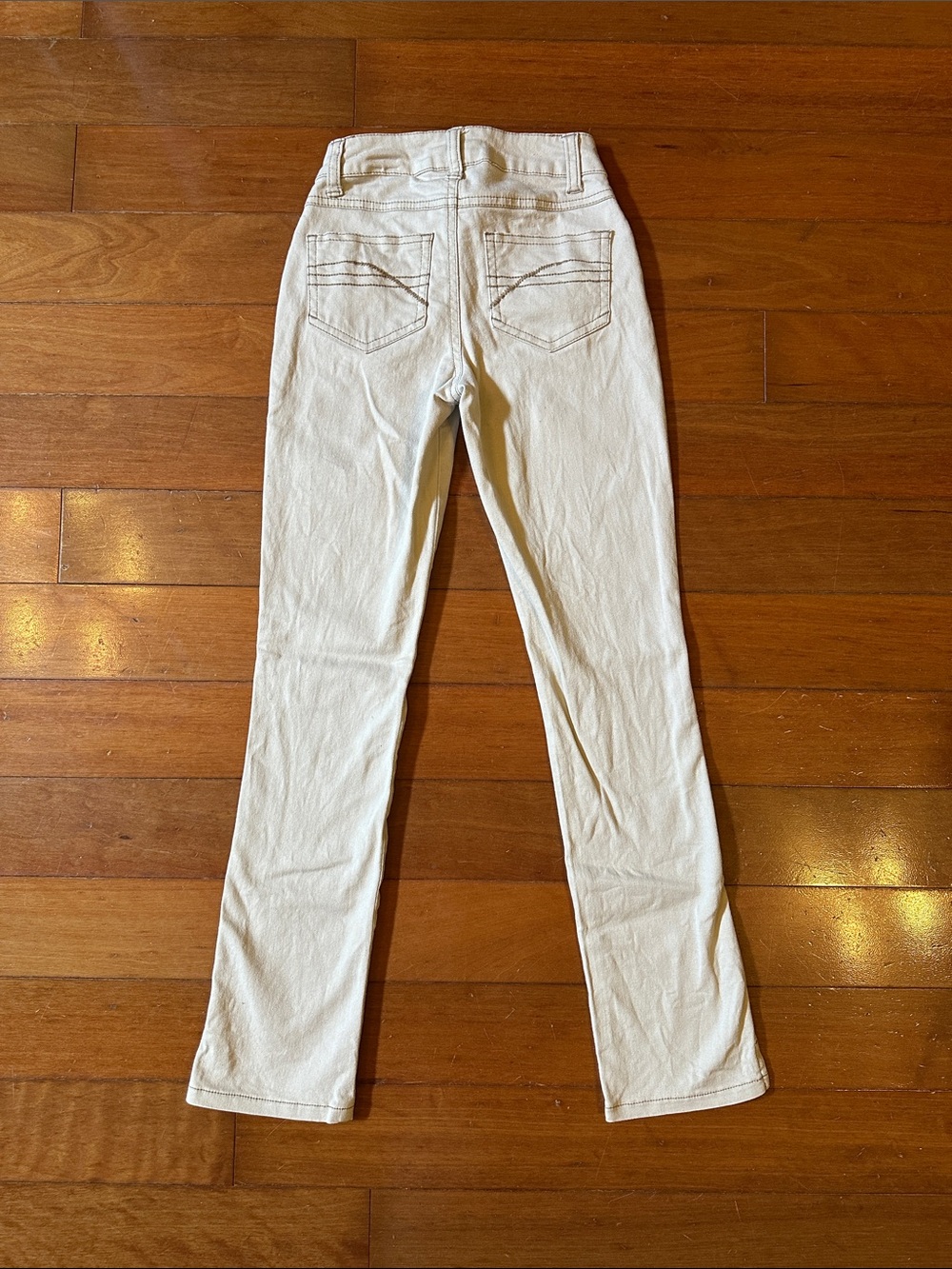 Justice Cream Straight-Leg Girls Jeans